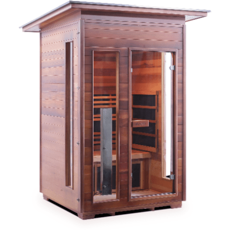 Enlighten Infrared Saunas Saunas Outdoor Slope 2 Person Rustic Canadian Cedar Sauna by Enlighten Infrared Saunas 693614812673 37376