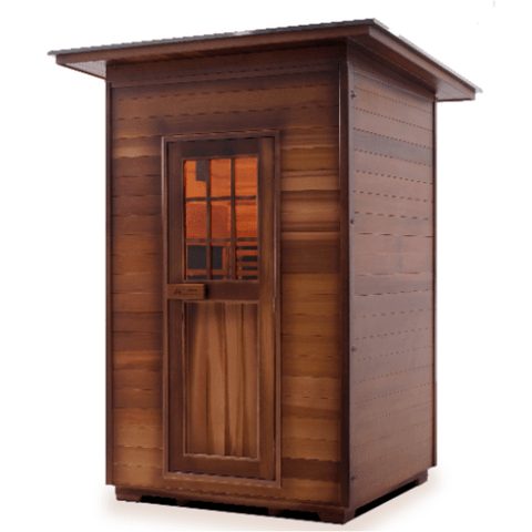 Enlighten Infrared Saunas Saunas Outdoor Slope 2 Person Sapphire Canadian Cedar Sauna by Enlighten Infrared Saunas 693614812550 H-36376