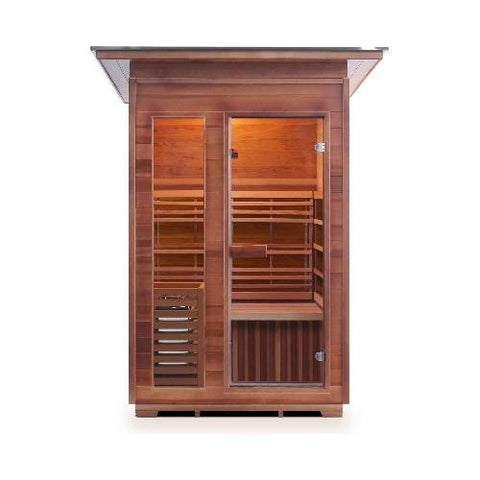 Enlighten Infrared Saunas Saunas Outdoor Slope 2 Person SunRise Canadian Cedar Sauna by Enlighten Infrared Saunas 693614812673 T-37376