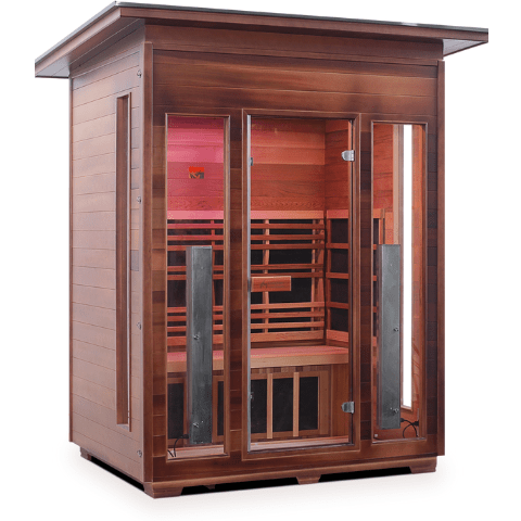 Enlighten Infrared Saunas Saunas Outdoor Slope 3 Person Diamond Canadian Cedar Sauna by Enlighten Infrared Saunas 693614812680 H-37377