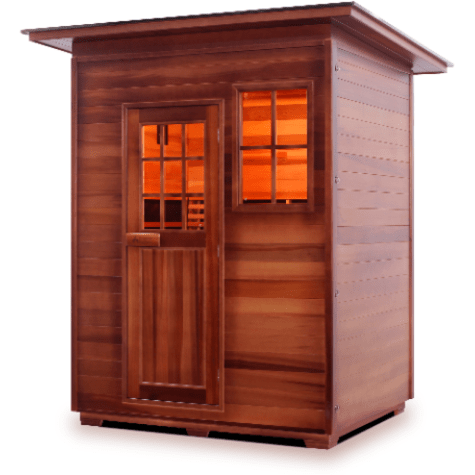 Enlighten Infrared Saunas Saunas Outdoor Slope 3 Person Sapphire Canadian Cedar Sauna by Enlighten Infrared Saunas 693614812567 H-36377