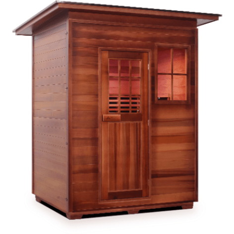 Enlighten Infrared Saunas Saunas Outdoor Slope 3 Person Sierra Canadian Cedar Sauna by Enlighten Infrared Saunas 693614812567 36377