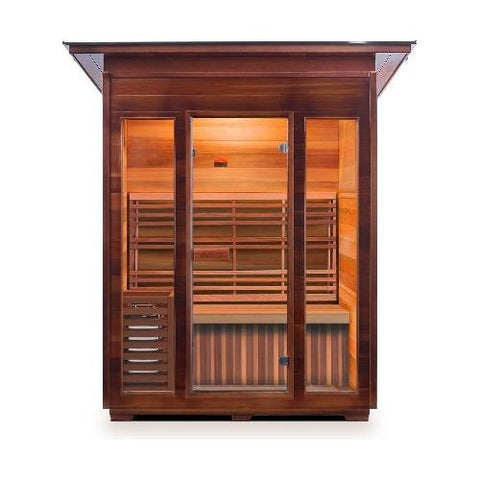 Enlighten Infrared Saunas Saunas Outdoor Slope 3 Person SunRise Canadian Cedar Sauna by Enlighten Infrared Saunas 693614812680 T-37377