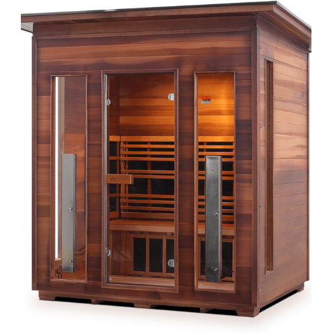 Enlighten Infrared Saunas Saunas Outdoor Slope 4 Person Diamond Canadian Cedar Sauna by Enlighten Infrared Saunas 693614812697 H-37378