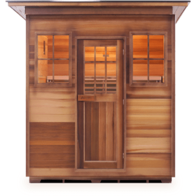 Enlighten Infrared Saunas Saunas Outdoor Slope 4 Person MoonLight Canadian Cedar Sauna by Enlighten Infrared Saunas 693614812574 T-36378