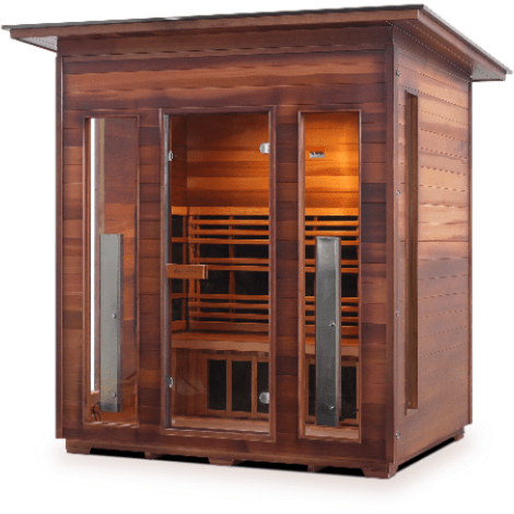 Enlighten Infrared Saunas Saunas Outdoor Slope 4 Person Rustic Canadian Cedar Sauna by Enlighten Infrared Saunas 693614812697 37378