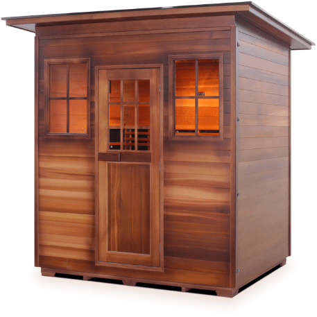 Enlighten Infrared Saunas Saunas Outdoor Slope 4 Person Sapphire Canadian Cedar Sauna by Enlighten Infrared Saunas 693614812574 H-36378