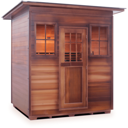 Enlighten Infrared Saunas Saunas Outdoor Slope 4 Person Sierra Canadian Cedar Sauna by Enlighten Infrared Saunas 693614812574 36378