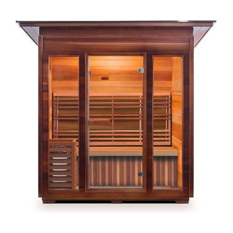 Enlighten Infrared Saunas Saunas Outdoor Slope 4 Person SunRise Canadian Cedar Sauna by Enlighten Infrared Saunas 693614812697 T-37378