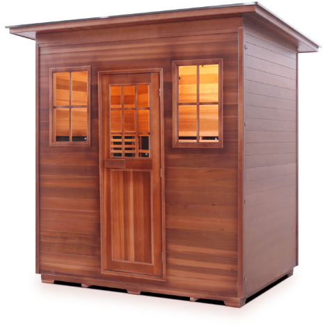 Enlighten Infrared Saunas Saunas Outdoor Slope 5 Person Sapphire Canadian Cedar Sauna by Enlighten Infrared Saunas 693614812581 H-36380