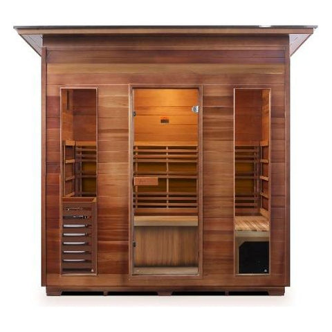 Enlighten Infrared Saunas Saunas Outdoor Slope 5 Person SunRise Canadian Cedar Sauna by Enlighten Infrared Saunas 693614812703 T-39378