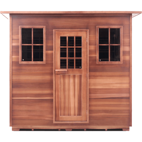 Enlighten Infrared Saunas Saunas Outdoor Slope 8 Person Sapphire Canadian Cedar Sauna by Enlighten Infrared Saunas H-36680