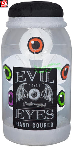 5.5' Gemmy Airblown Inflatable Flashing Evil Eyes Jar