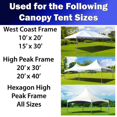 6 Stake Canopy Tent Extended Usage, Kit B