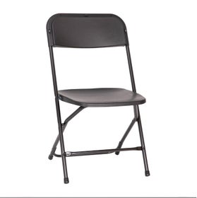Black Plastic Heavy Duty Folding Chair, Big and Tall