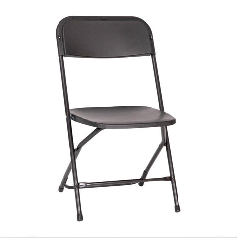 Black Plastic Heavy Duty Folding Chair, Big and Tall