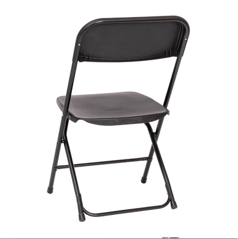 Black Plastic Heavy Duty Folding Chair, Big and Tall