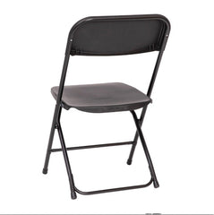 Black Plastic Heavy Duty Folding Chair, Big and Tall