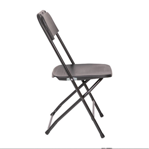 Black Plastic Heavy Duty Folding Chair, Big and Tall