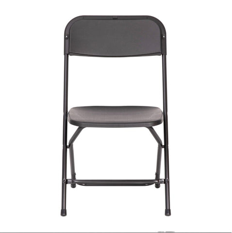 Black Plastic Heavy Duty Folding Chair, Big and Tall