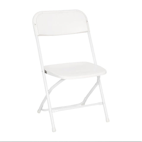 White Plastic Heavy Duty Folding Chair, Big and Tall