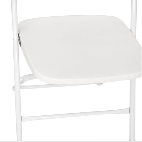 White Plastic Heavy Duty Folding Chair, Big and Tall