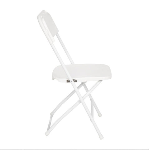 White Plastic Heavy Duty Folding Chair, Big and Tall