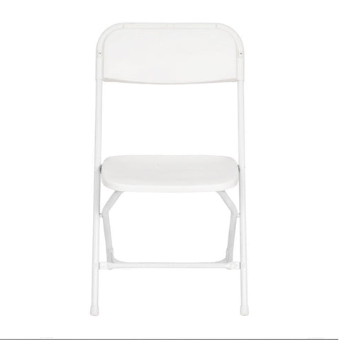 White Plastic Heavy Duty Folding Chair, Big and Tall