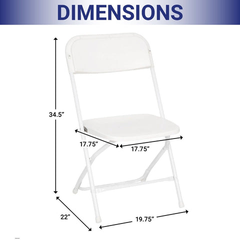 White Plastic Heavy Duty Folding Chair, Big and Tall