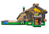 Image of Cabin Combo Wet/Dry - Log Cabin Inflatable Bounce House with Slide