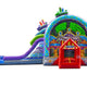 Coaster Combo Wet/Dry Inflatable - Carnival-Themed Bounce House with Slide