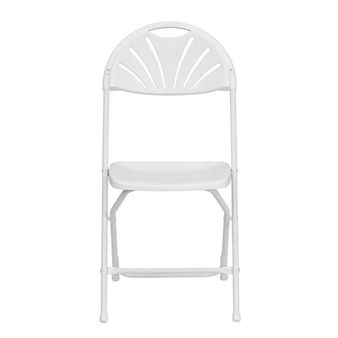 White Fan Back Folding Chairs