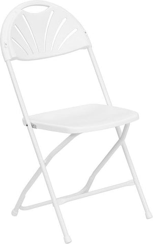 White Fan Back Folding Chairs