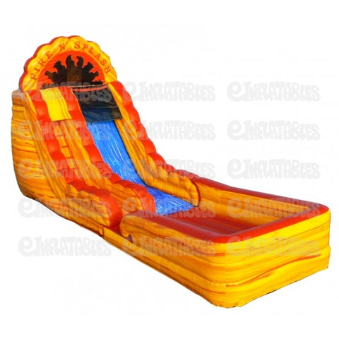 18'H Fire N Splash with Landing by eInflatables
