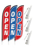 Image of Open Feather Flag - Variety 3 Pack w/ Ground Spike Pole Set