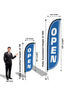 Image of Open Feather Flag - Variety 3 Pack w/ Ground Spike Pole Set