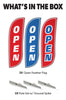 Image of Open Feather Flag - Variety 3 Pack w/ Ground Spike Pole Set