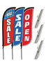 Image of Sale Feather Flag - Variety 3-Pack w/ Ground Spike Pole Set