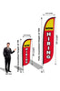 Image of Now Hiring Feather Flag - 2 Pack w/ Ground Spike Pole Set