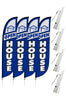 Image of Open House Feather Flag - 4 Pack w/ Ground Spike Pole Set
