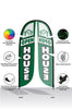 Image of Open House Feather Flag - 4 Pack w/ Ground Spike Pole Set