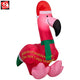 3.5' Gemmy Airblown Inflatable Christmas Flamingo Wearing Santa Hat
