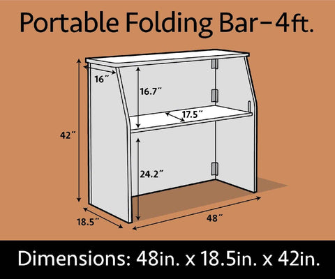 48" Folding Bar, Driftwood