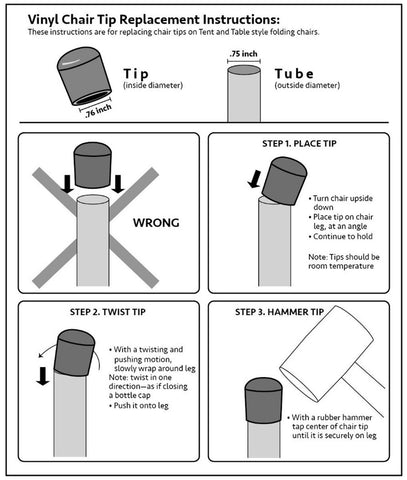 Replacement Dark Gray Chair Tips