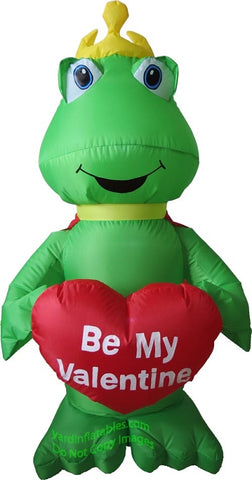 4' Air Blown Inflatable Valentine's Day Frog Holding Heart