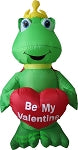 6' Valentine’s Day Bear Holding Heart by Gemmy Inflatable