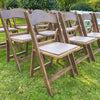 Image of Resin Folding Chairs, Natural Wood 