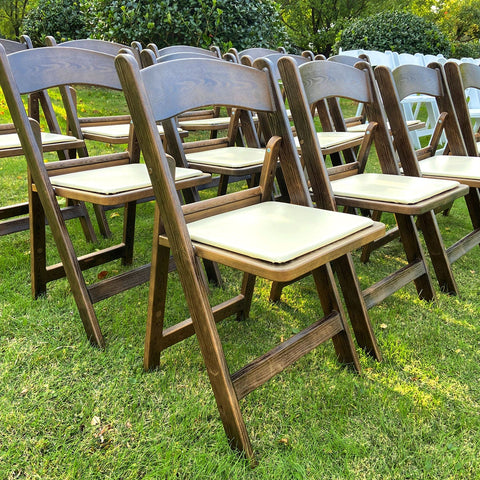 Resin Folding Chairs, Fruitwood