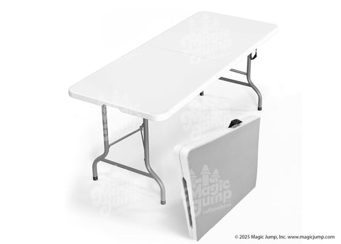 Plastic Rectangular Fold-in-Half Table 72 inch by Magic Jump