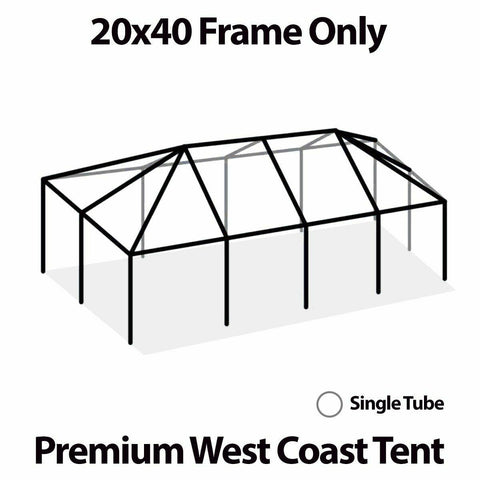 20' x 40' Replacement West Coast Tent Frame Only, Single Tube